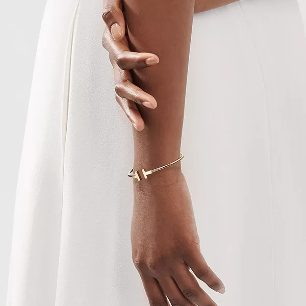 蒂芙尼 Tiffany T Wire 18K 黃金線圈手鐲
